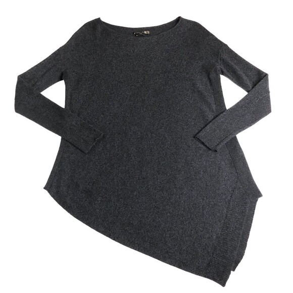 Alice + Olivia Sweater Womens XS Gray Angora Wool Blend Asymmetrical Hem - Picture 1 of 16